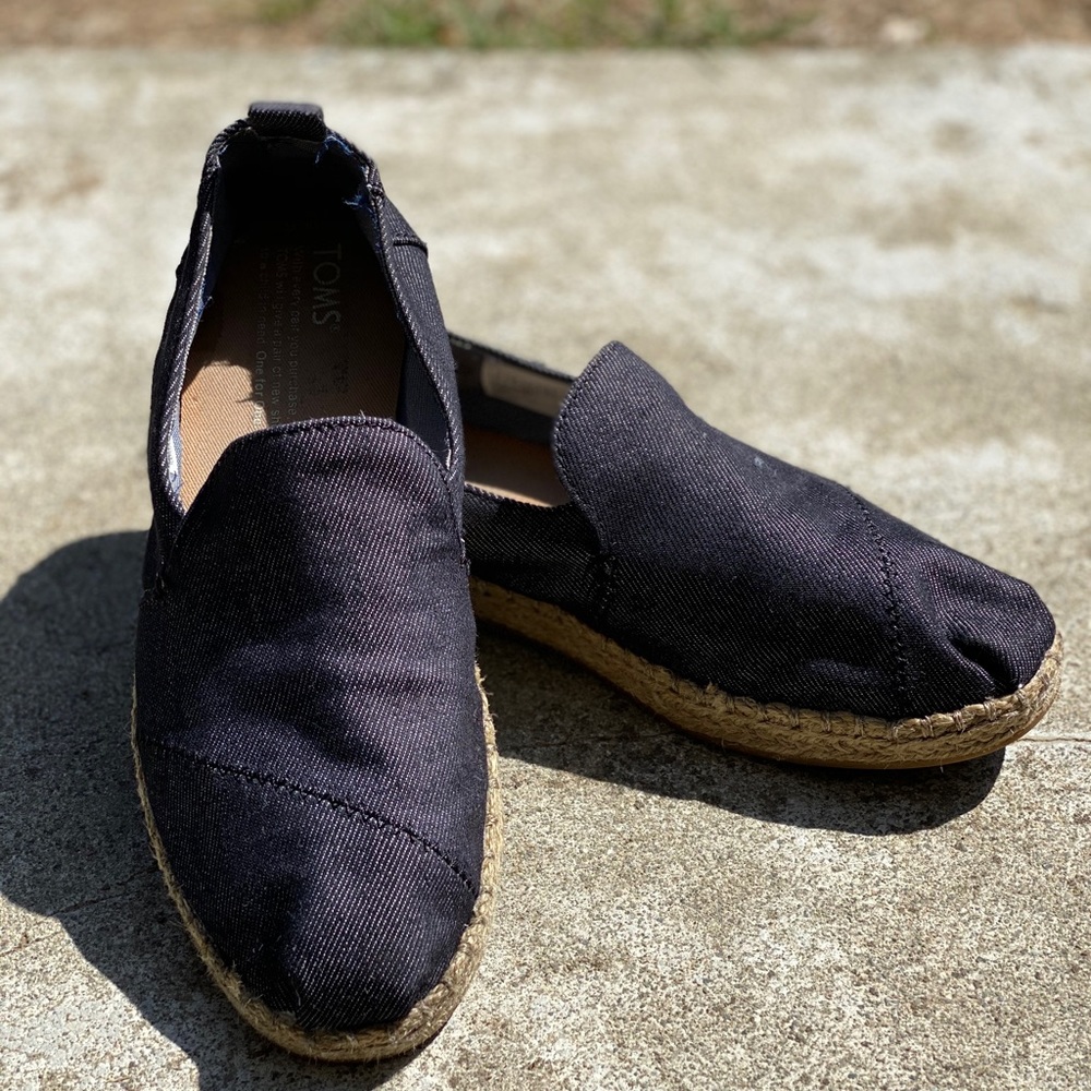 Toms Blue Denim Espadrille flats